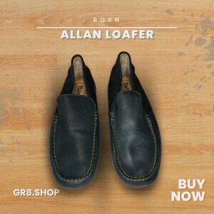 Born Allan Black Leather Loafers For Men Size 13 Casual Slip-On Shoes